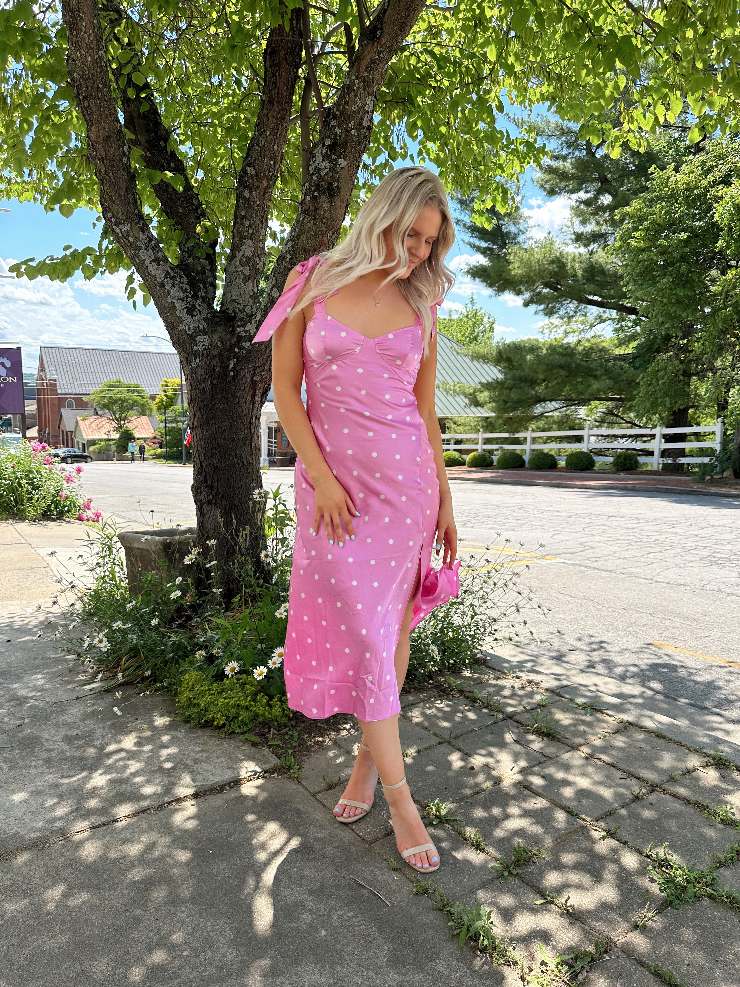 Pink Polka Polka Dot Strap Dress Pink Red Polka Dot Dress Next NEW