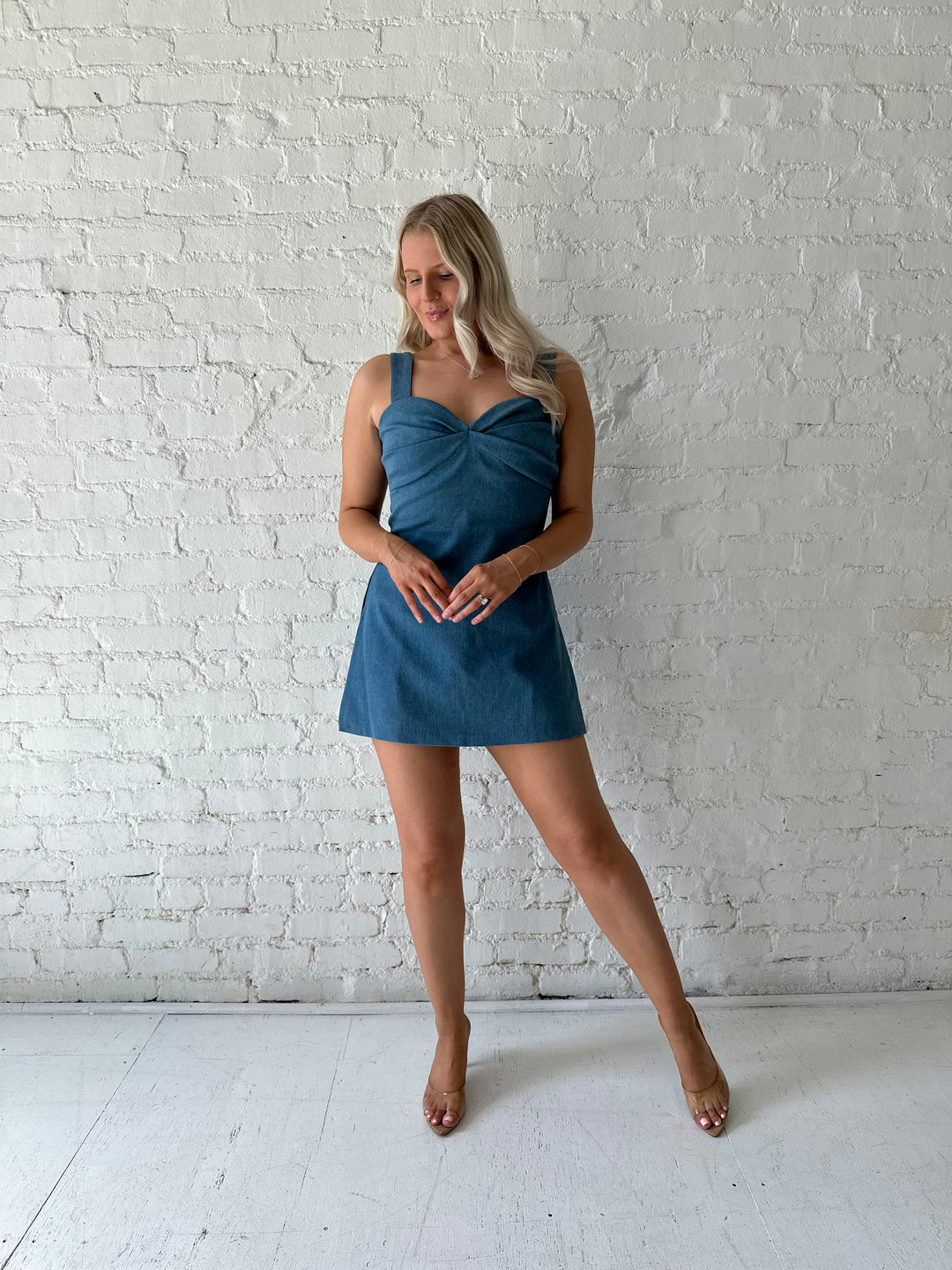 Medium Wash Denim Mini Dress