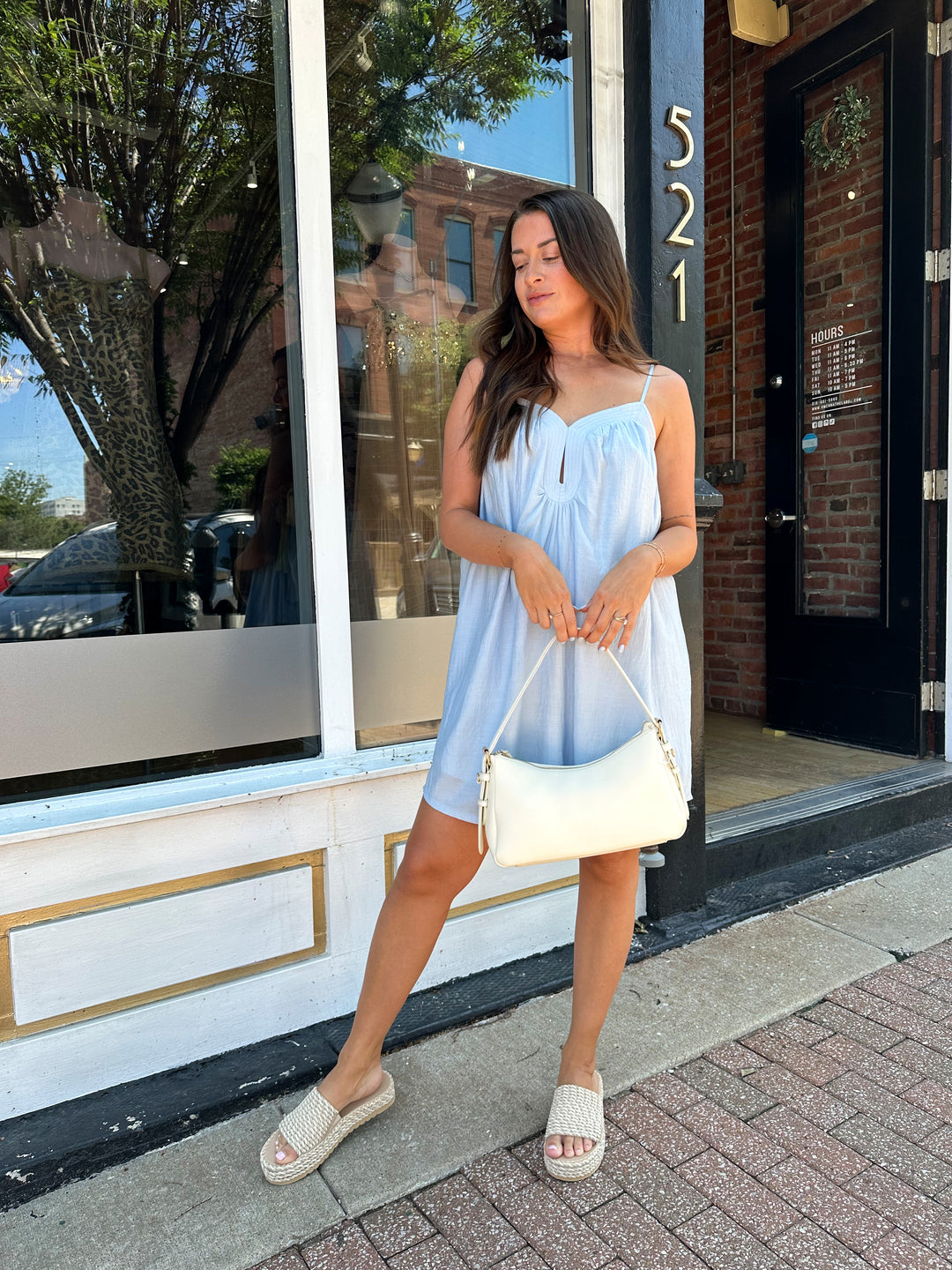 Blue Keyhole Cami Mini Dress Blue Keyhole Cami Mini Dress