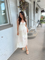 Cream floral patchwork maxi dress. perfect for summer days.