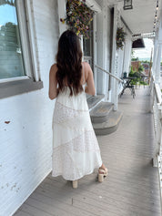 Cream floral patchwork maxi dress. perfect for summer days.