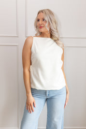 Ash Off-White Open Back Tank Top