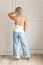 Ash Off-White Open Back Tank Top
