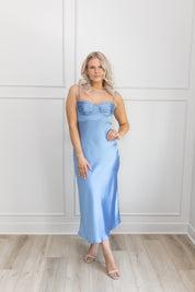 Ella Satin Midi Dress