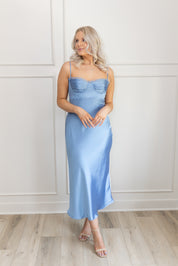 Ella Satin Midi Dress
