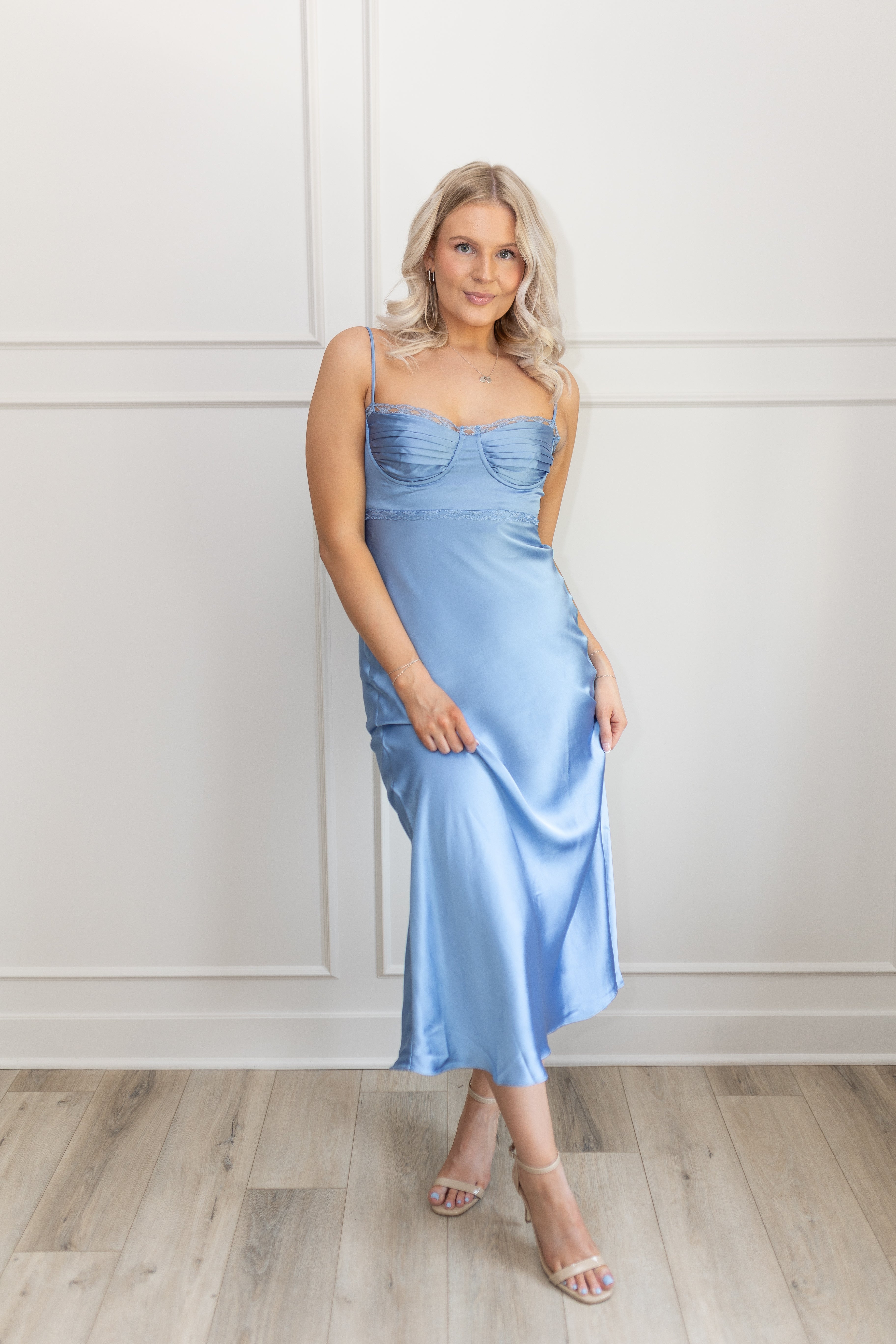 Ella Satin Midi Dress
