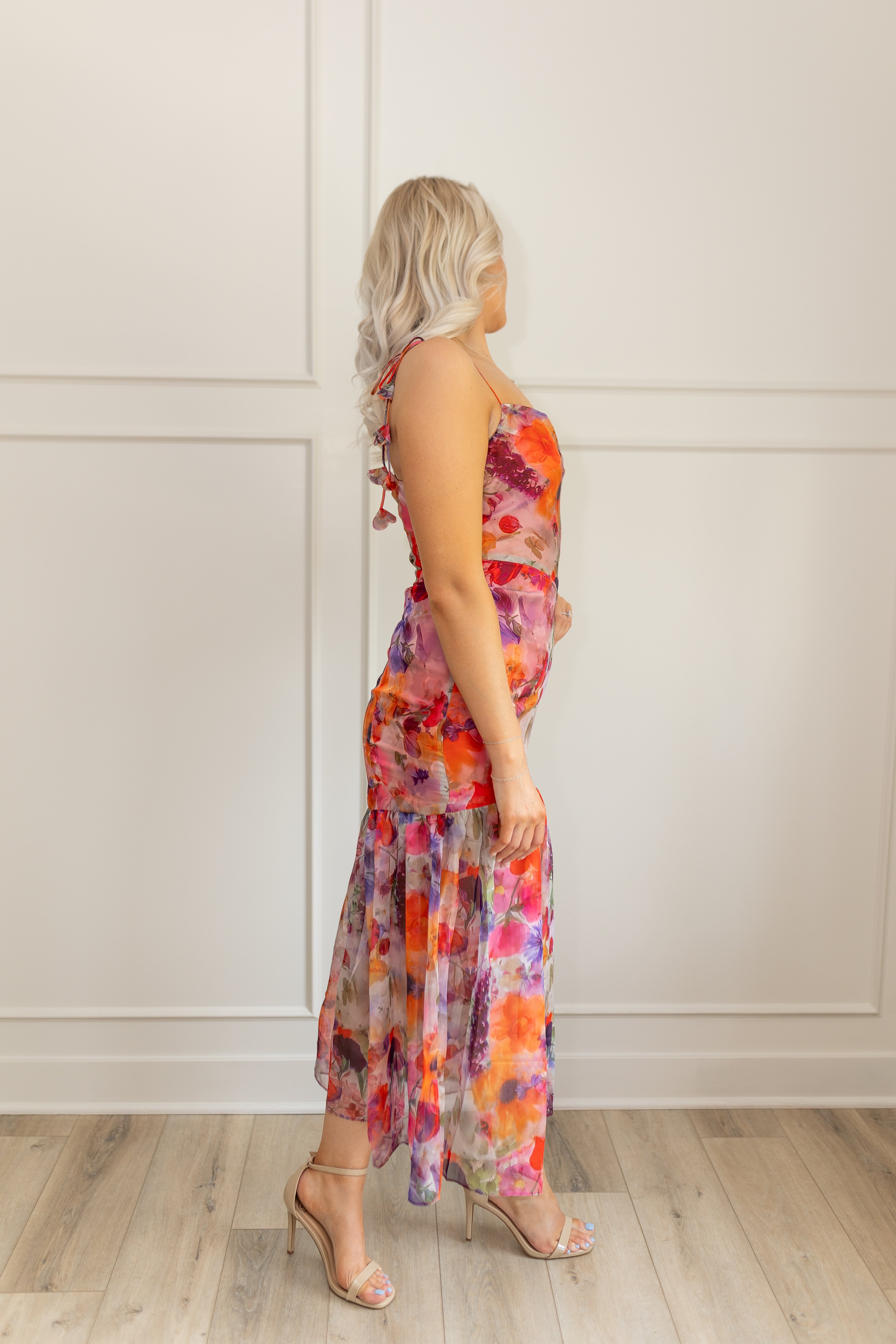 Stasi Colorful Floral Midi Dress