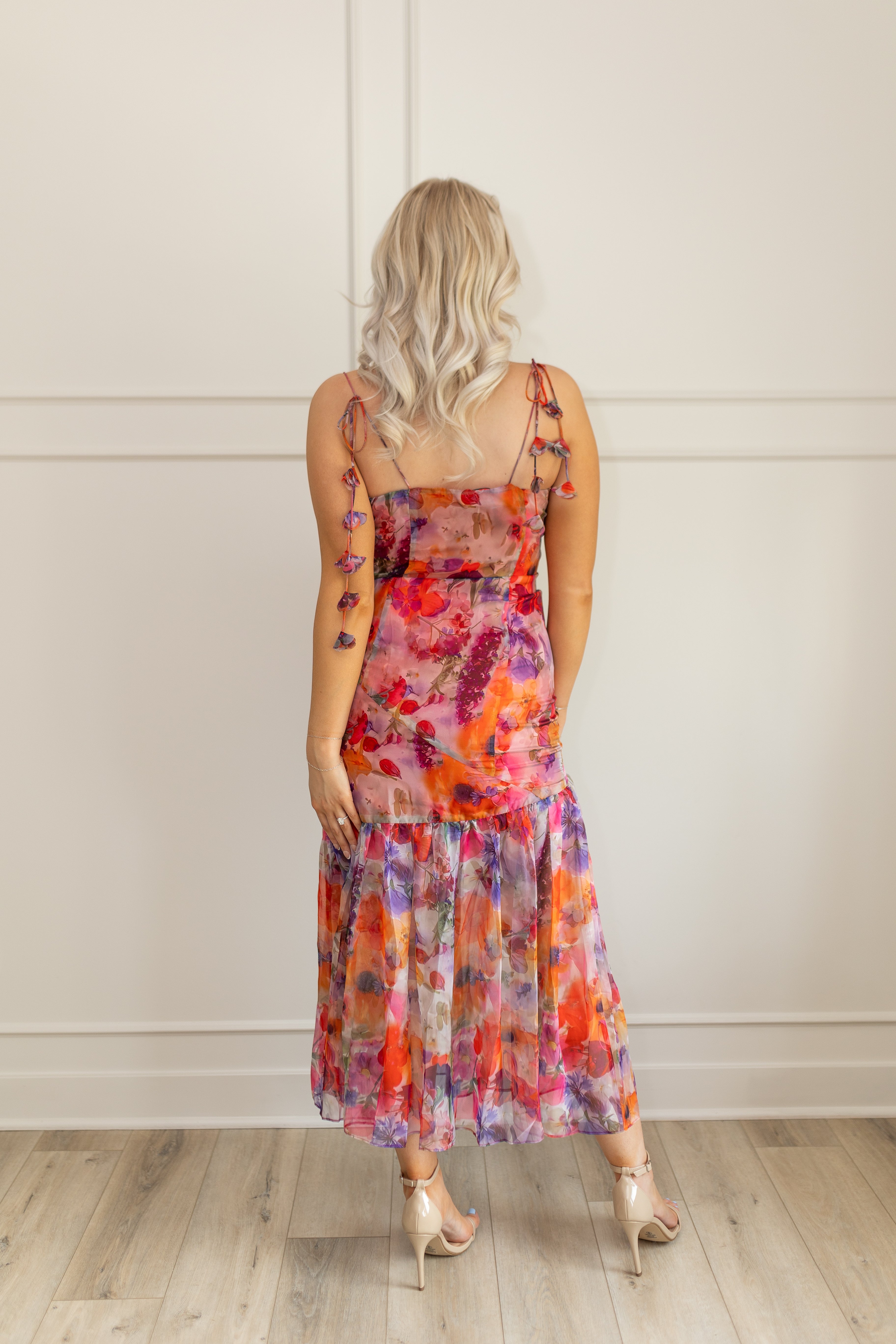 Stasi Colorful Floral Midi Dress