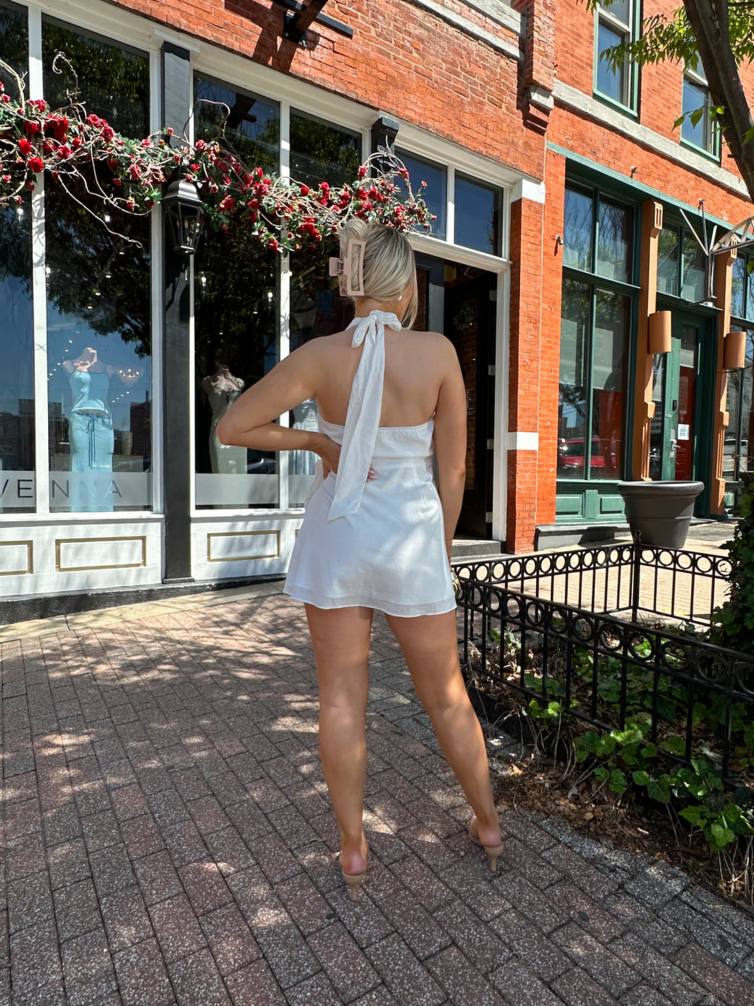 Holland Wrap Mini Dress- White Holland Wrap Mini Dress- White