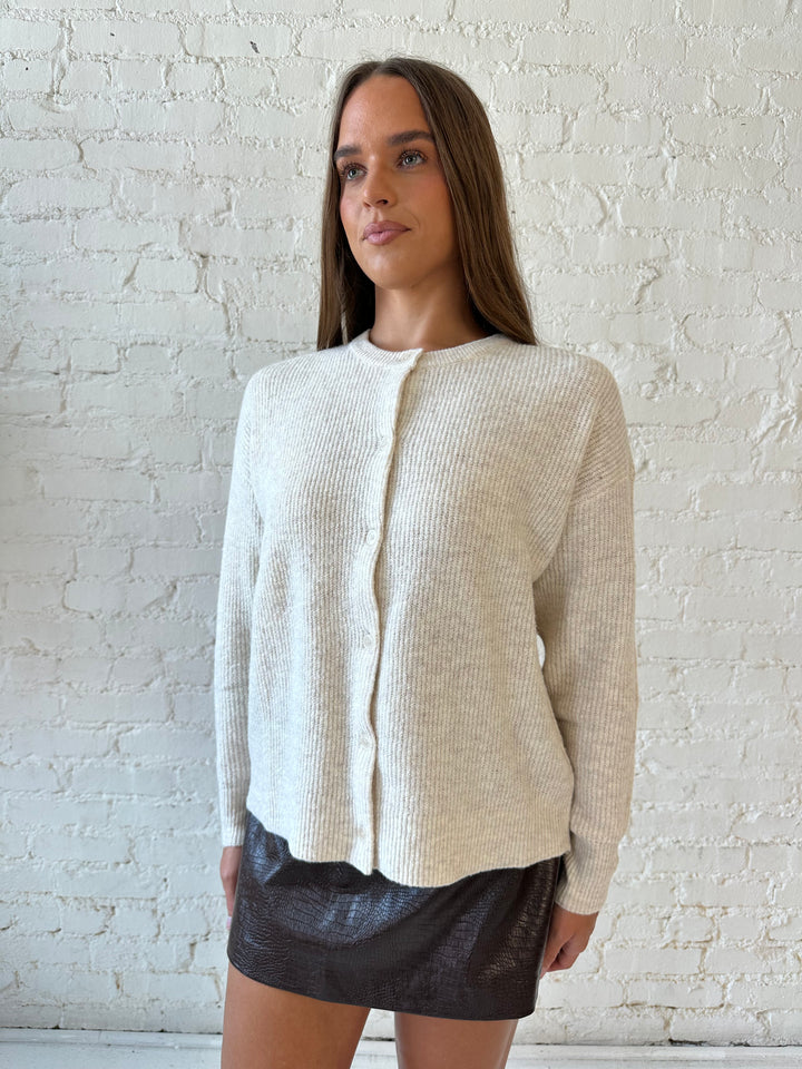 Anna Taupe Button Down Cardigan