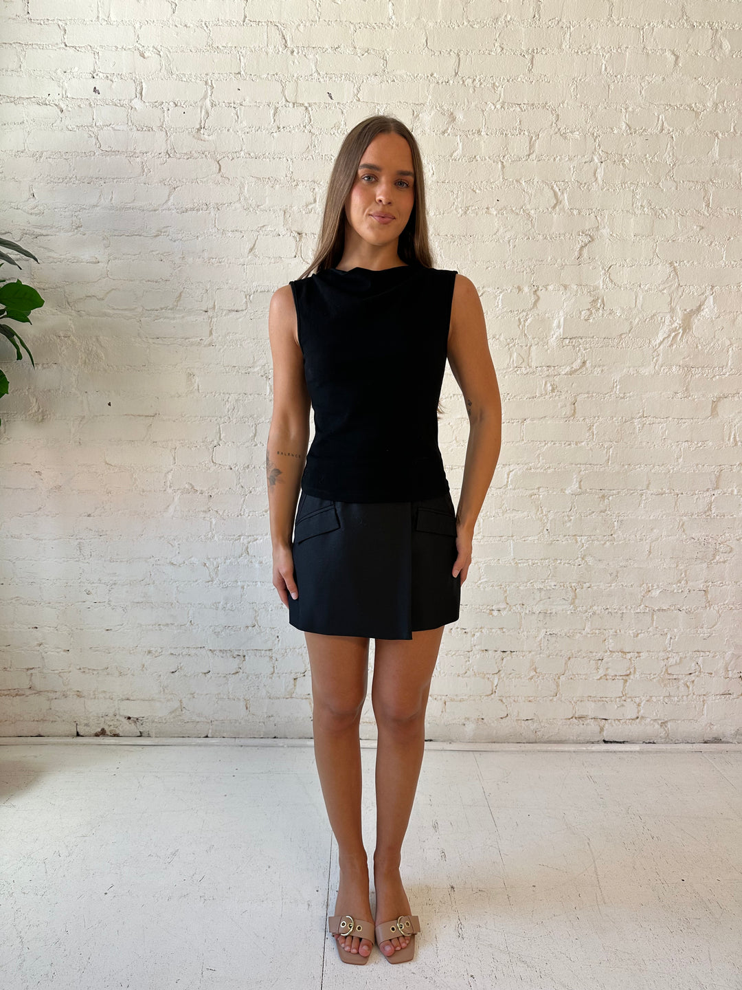 Mirabel Black Tailored Mini Skirt