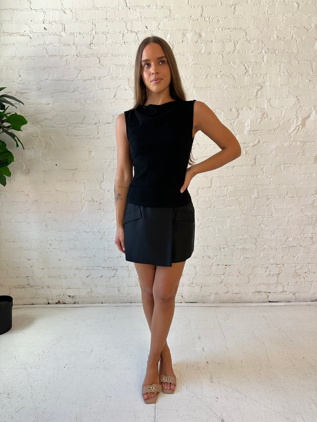 Mirabel Black Tailored Mini Skirt
