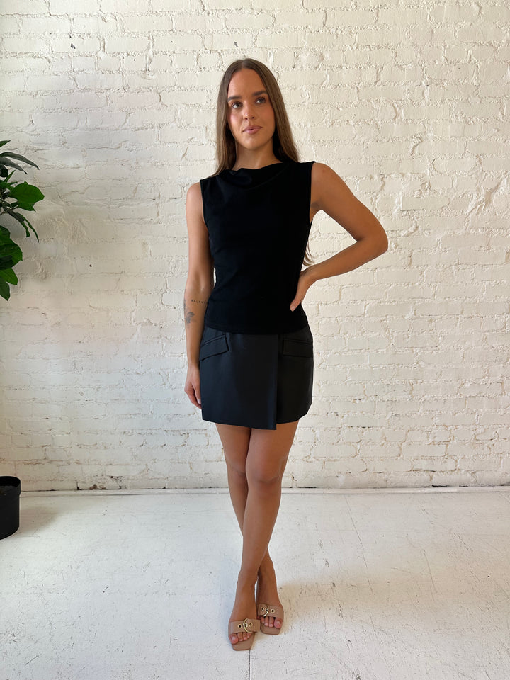 Mirabel Black Tailored Mini Skirt
