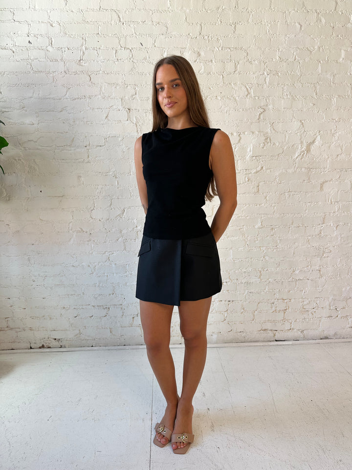 Mirabel Black Tailored Mini Skirt