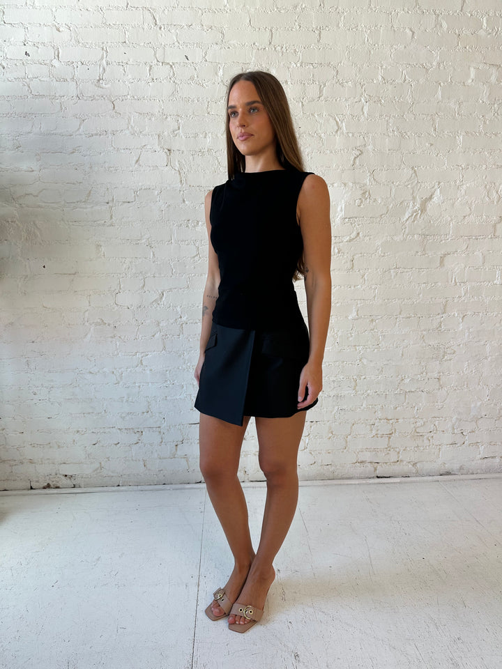 Mirabel Black Tailored Mini Skirt