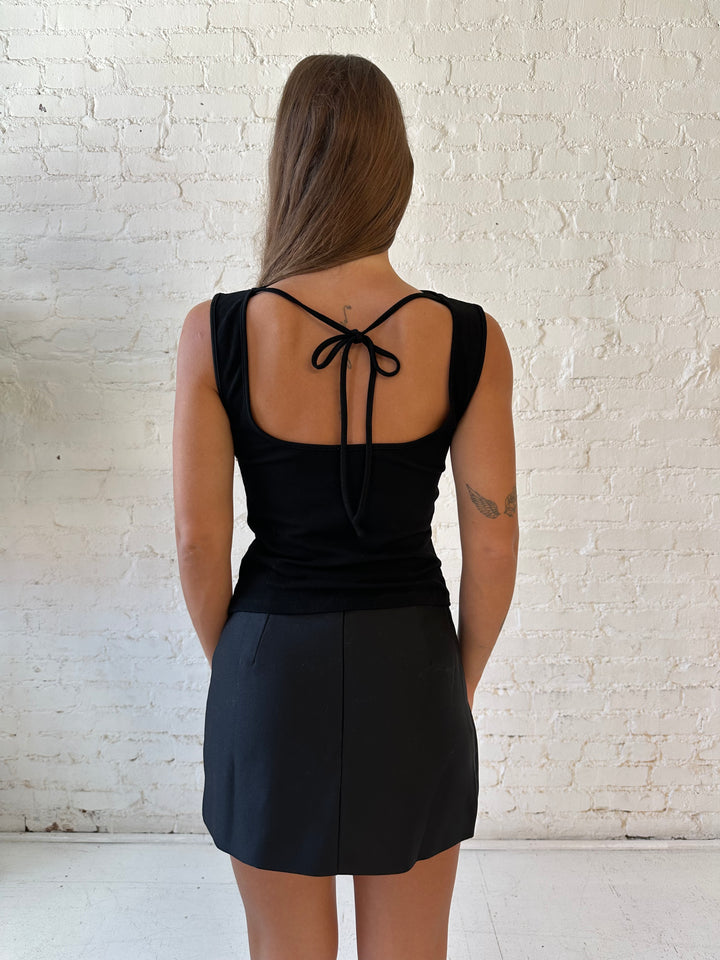 Mirabel Black Tailored Mini Skirt