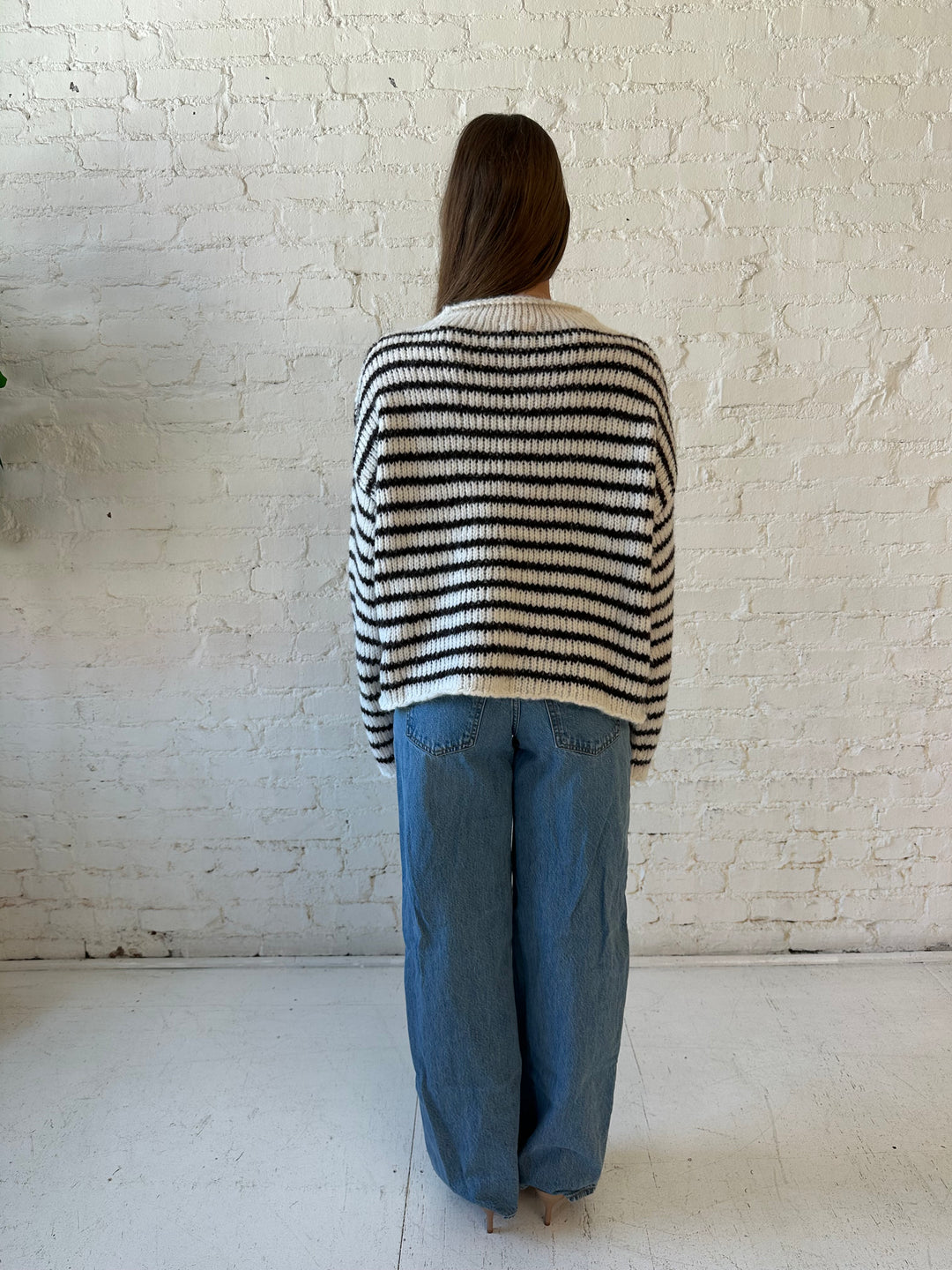 Caroline Ivory Striped Sweater