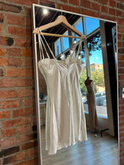 Vera White Satin Cut-Out Mini Dress