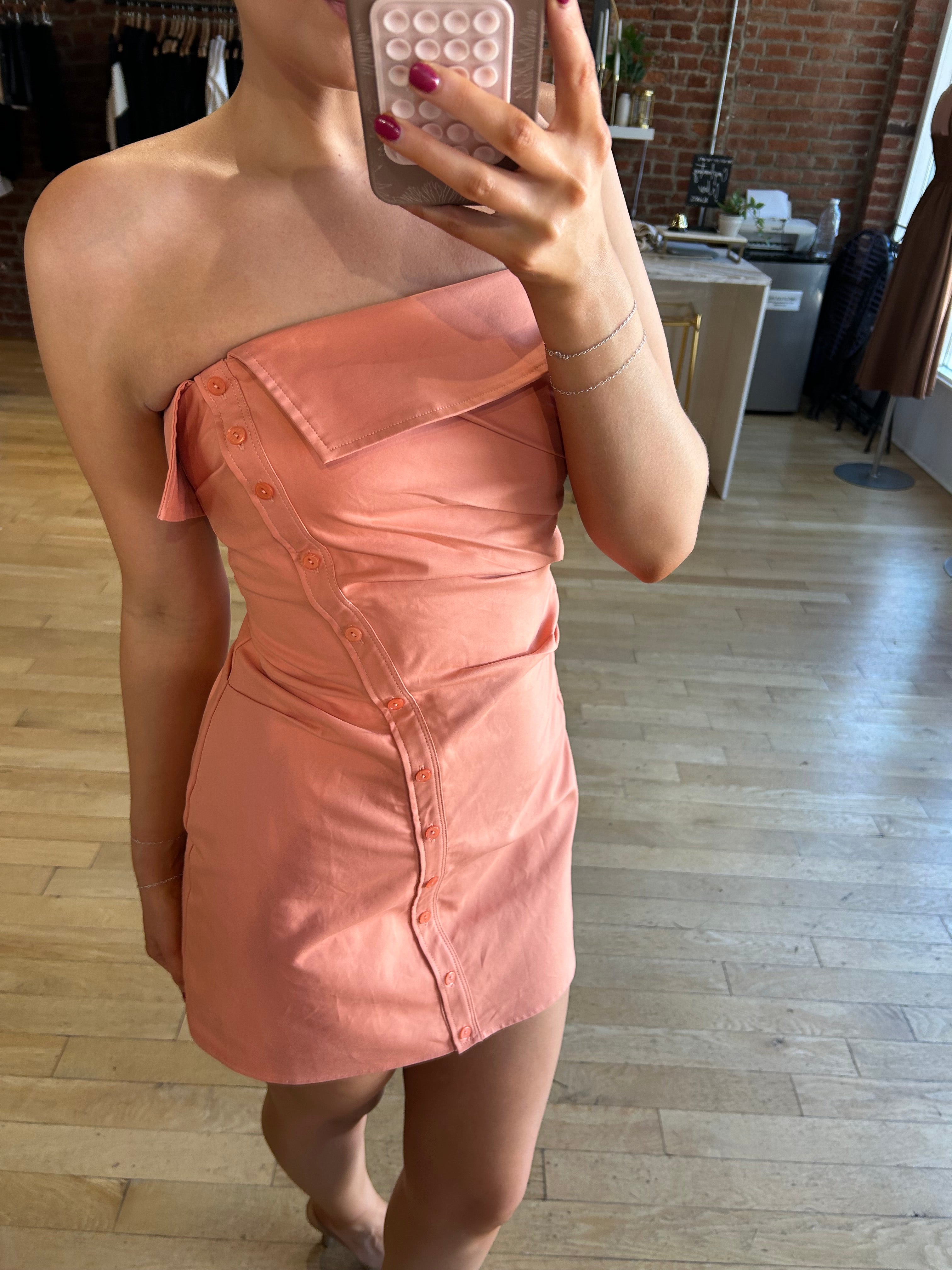 Sherbert Strapless Mini Dress