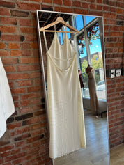 Karley Ivory Textured Halter Midi Dress
