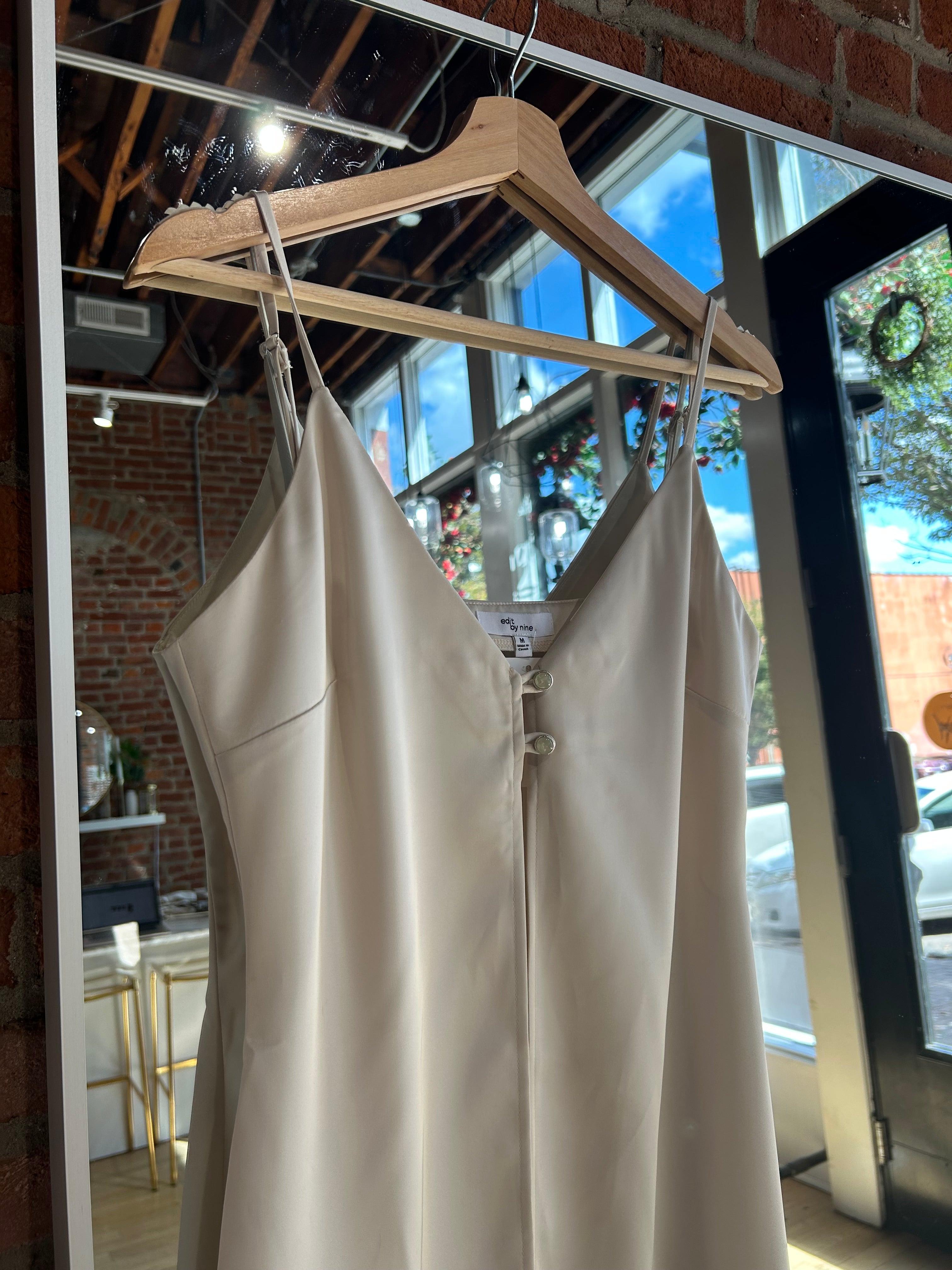 Maeve Satin Button Front Duster Top