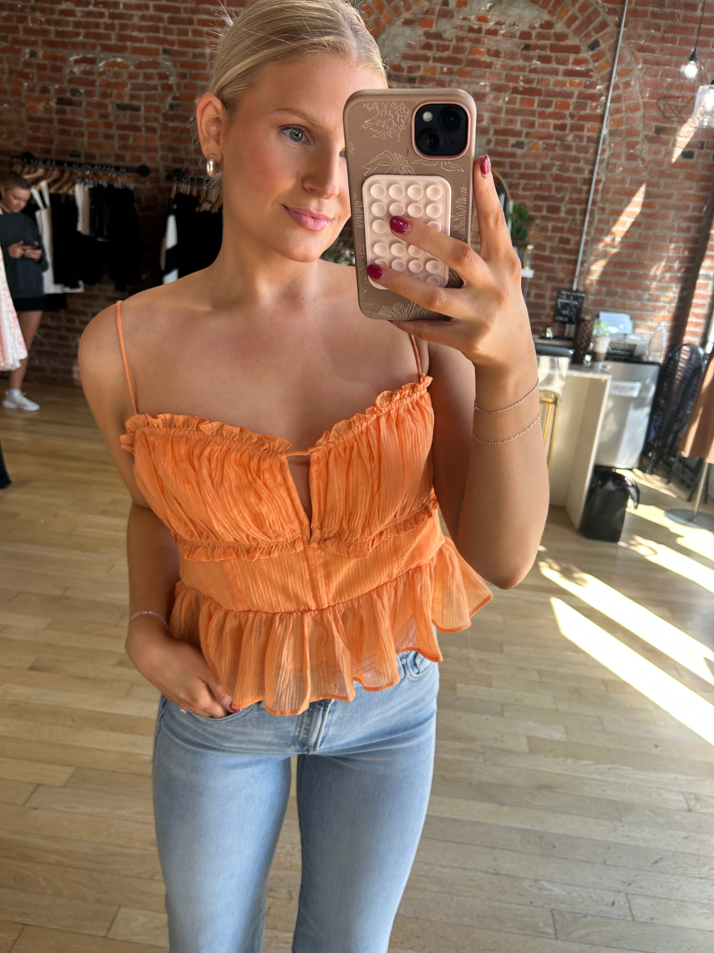 Savanah Smocked Peplum Top