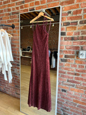 Giselle Chocolate High Neck Maxi Dress
