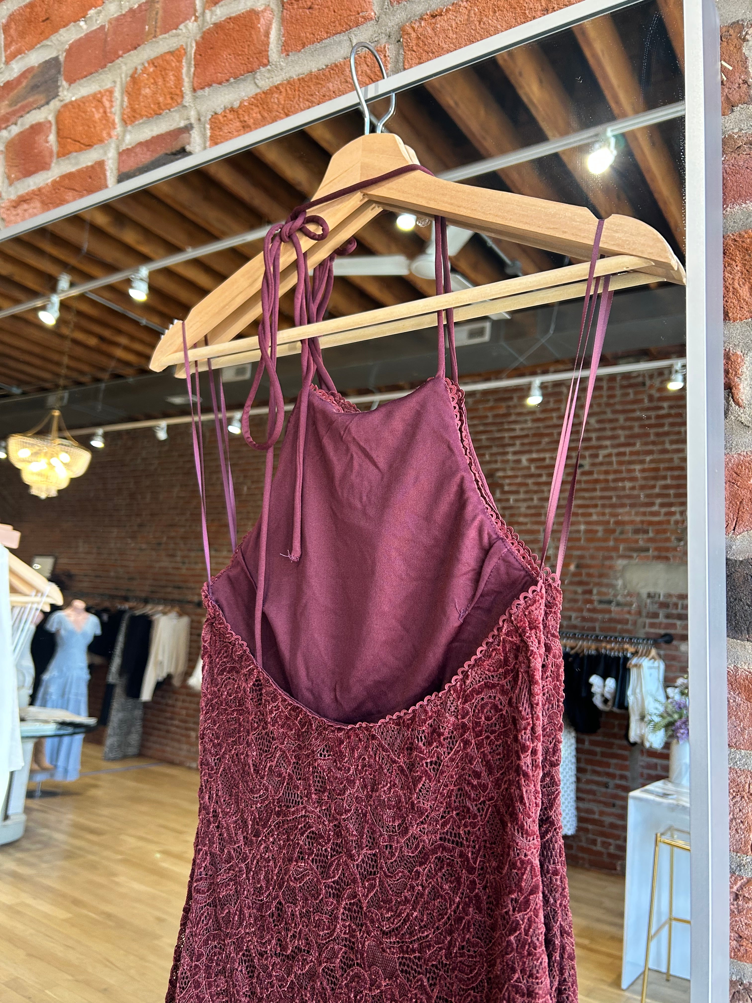 Giselle Chocolate High Neck Maxi Dress