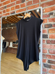 Bre Black Cap Sleeve Bodysuit