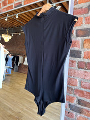 Bre Black Cap Sleeve Bodysuit