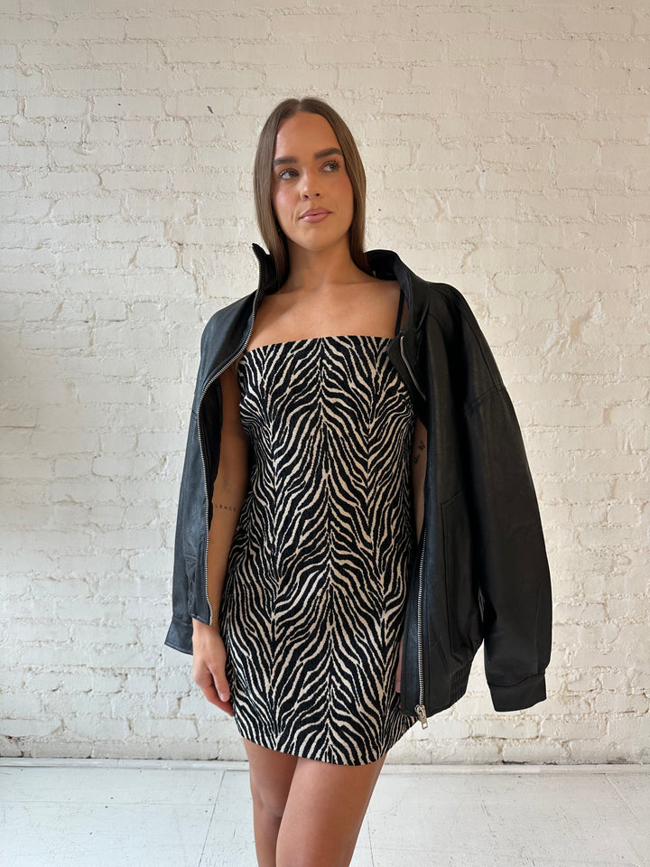 Clarisa Animal Print Shift Mini Dress