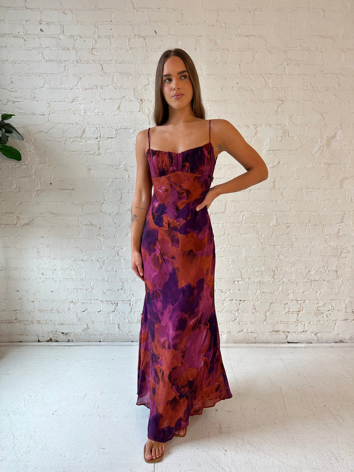 Sandra Dark Floral Maxi Dress