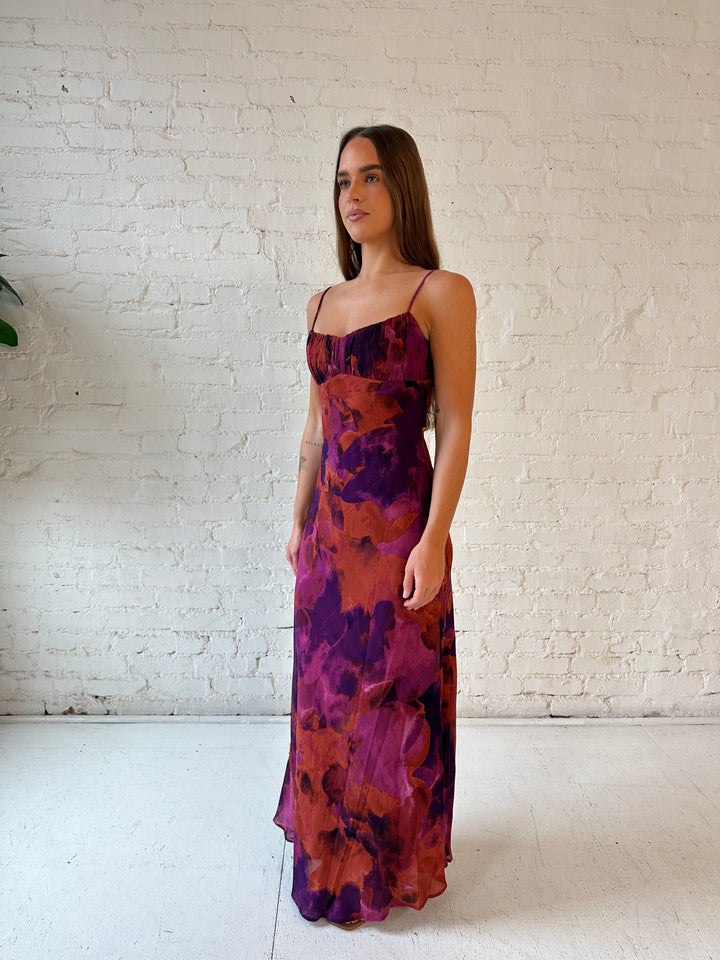 Sandra Dark Floral Maxi Dress