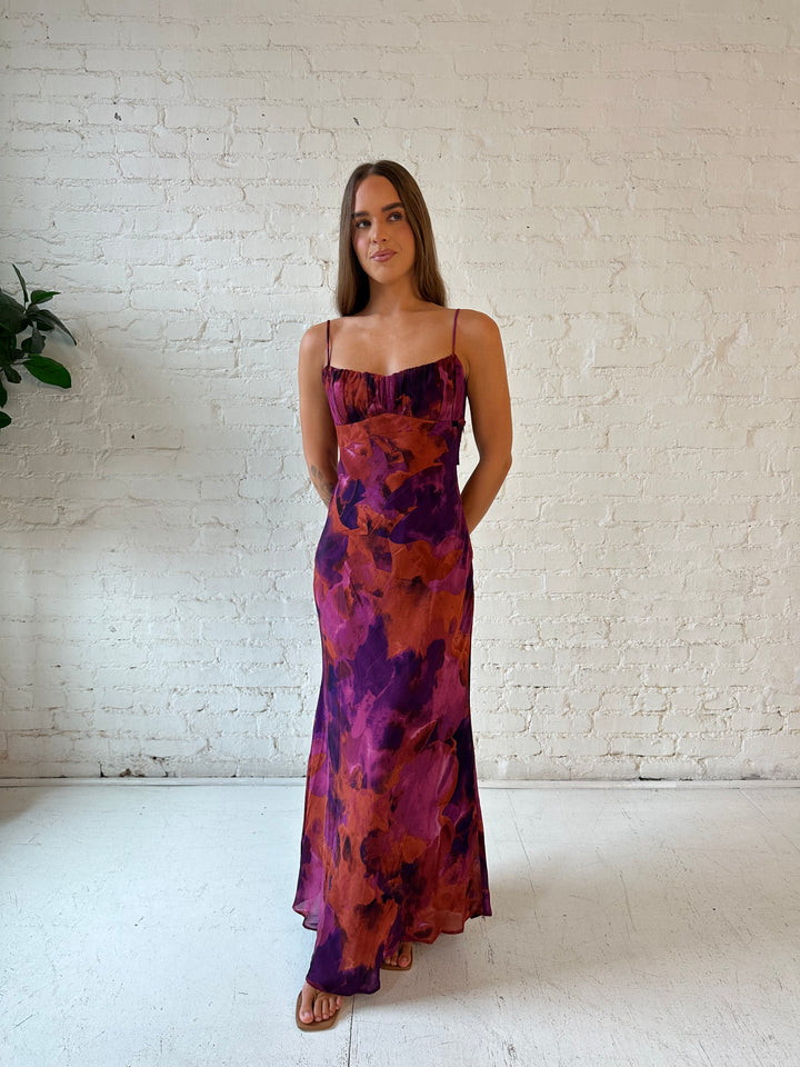 Sandra Dark Floral Maxi Dress