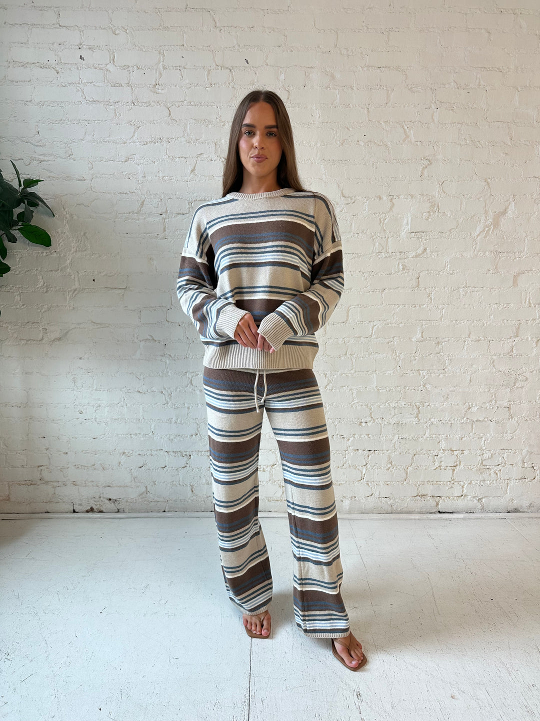 Madeline Multi Striped Two Piece Lounge Set