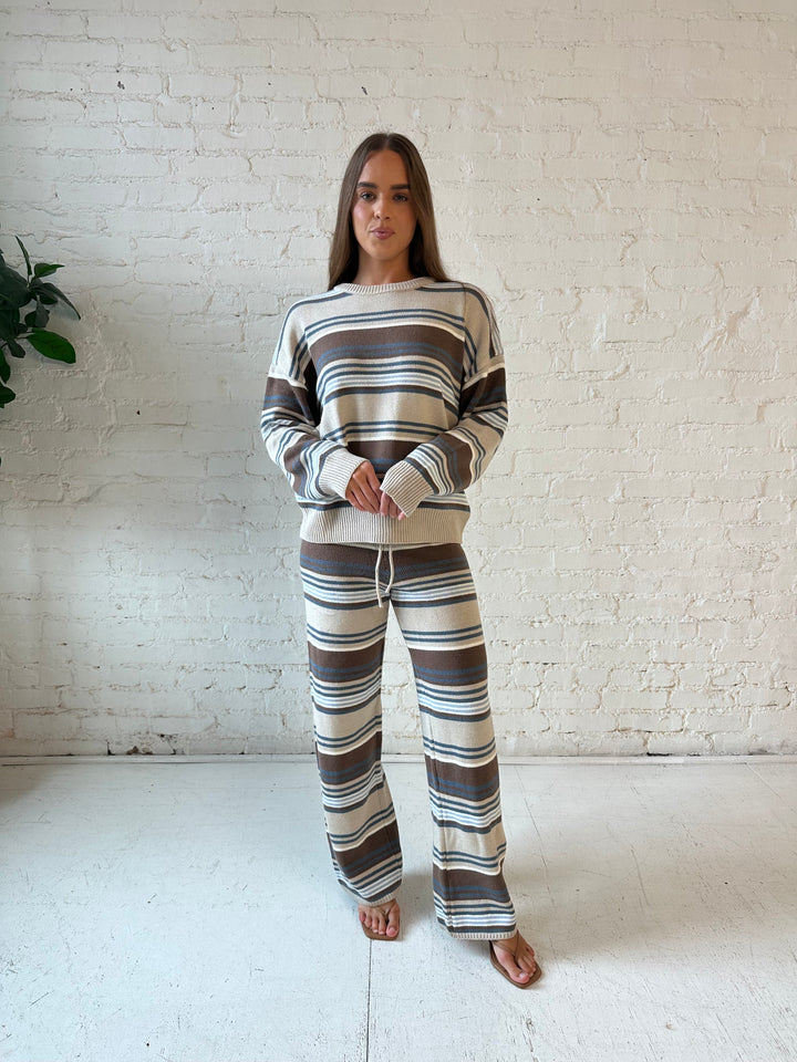 Madeline Multi Striped Two Piece Lounge Set