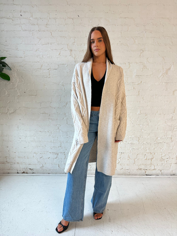 Jalen Oatmeal Textured Cardigan