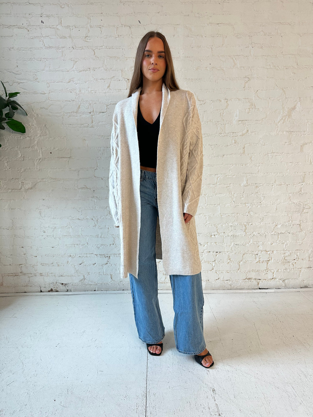 Jalen Oatmeal Textured Cardigan