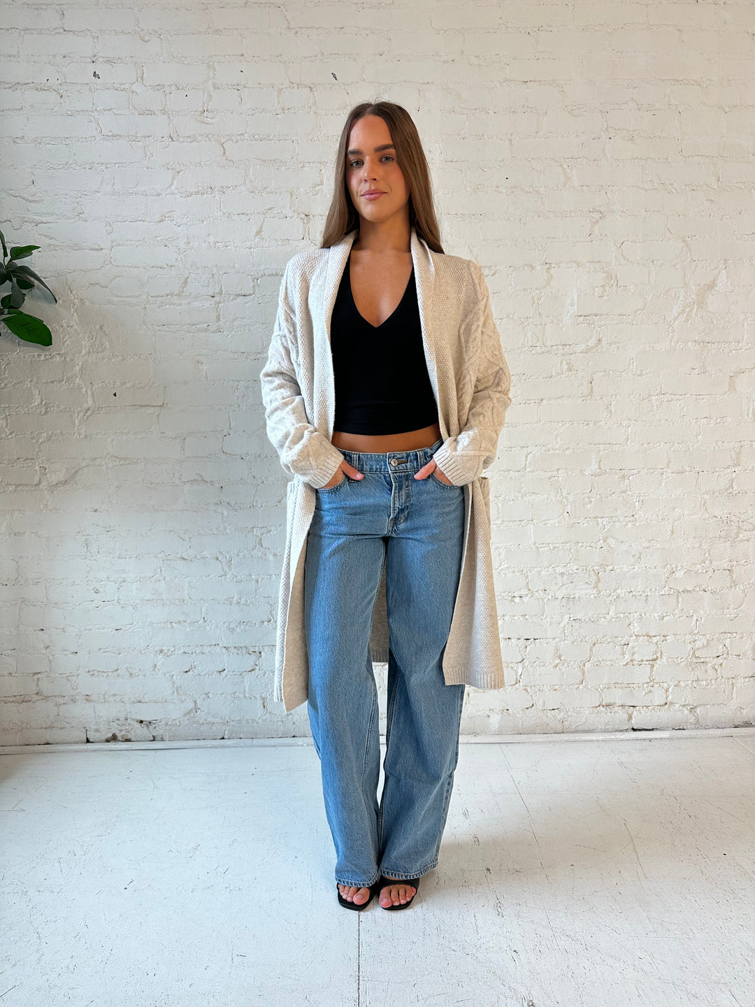 Jalen Oatmeal Textured Cardigan