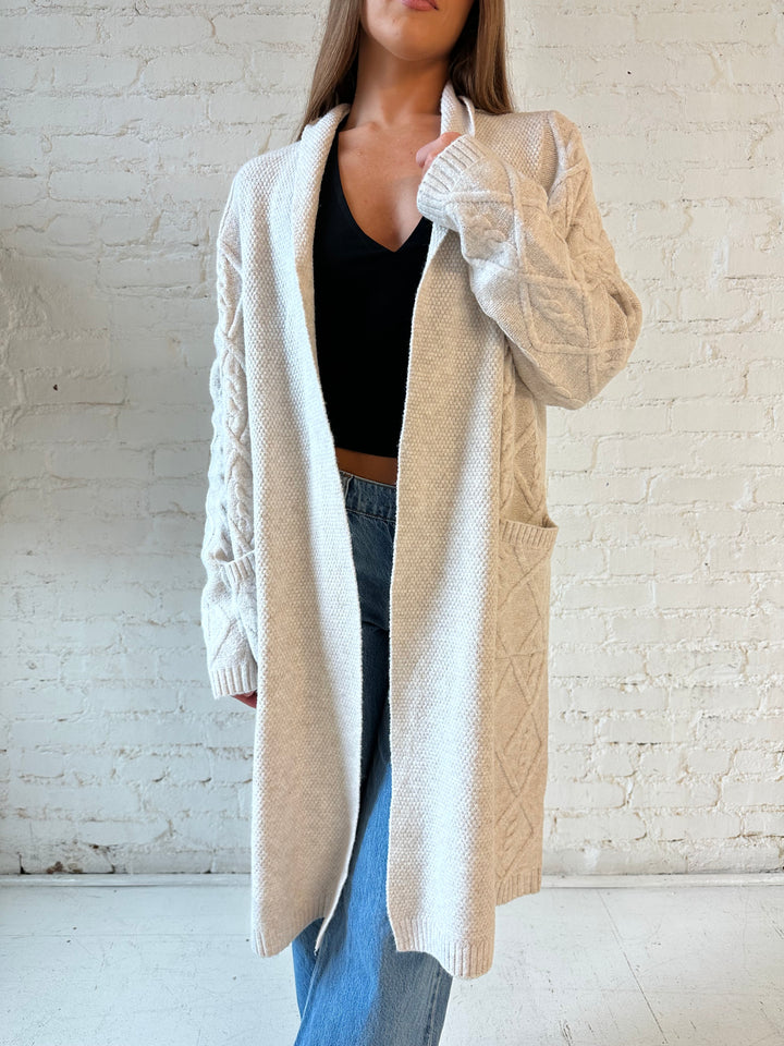 Jalen Oatmeal Textured Cardigan