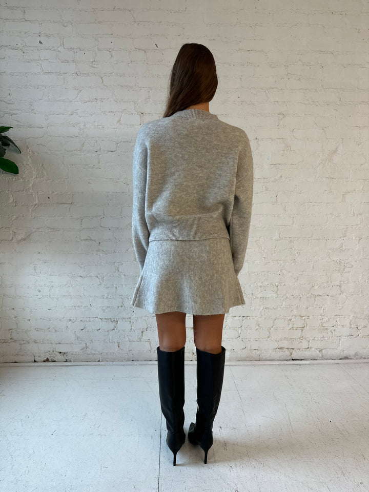 Mikayla Oatmeal Sweater Skirt Set