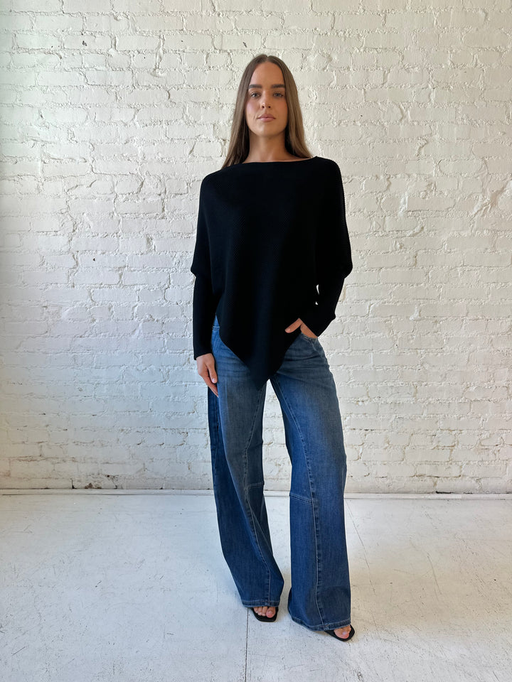 Jocelyn Dolman Sleeve Sweater- Black