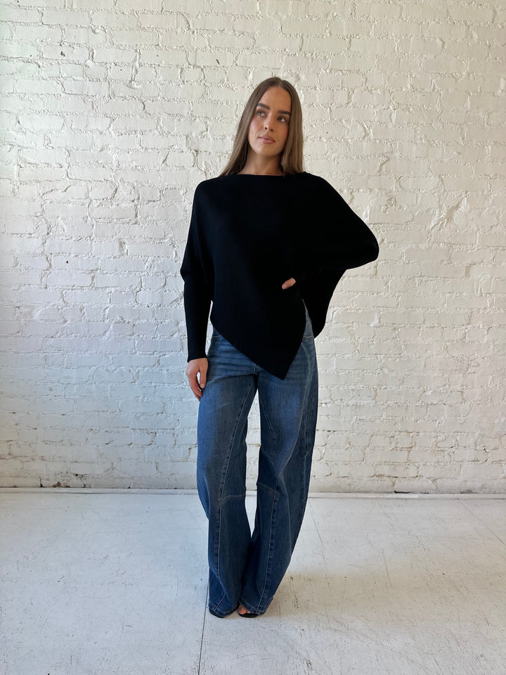 Jocelyn Dolman Sleeve Sweater- Black