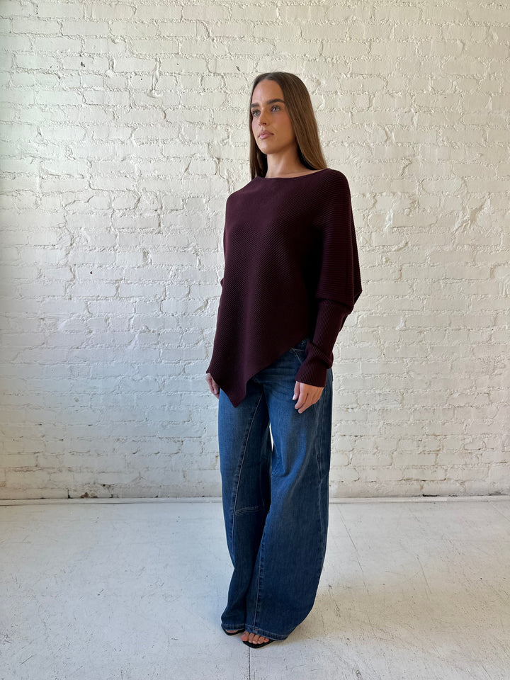 Jocelyn Dolman Sleeve Sweater- Wine