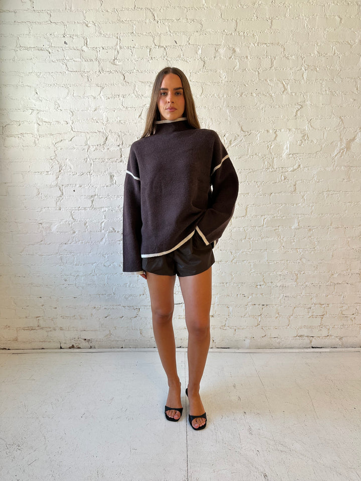 Catherine Brown Boxy Knit Sweater