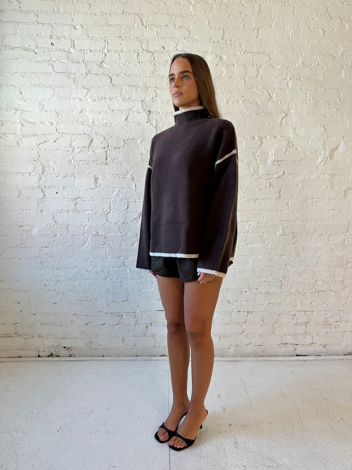 Catherine Brown Boxy Knit Sweater