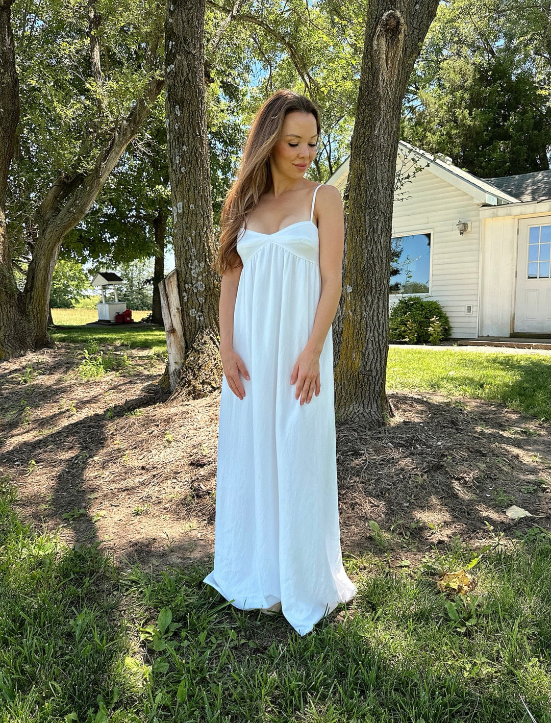 Olsen Sweetheart Maxi Dress- White