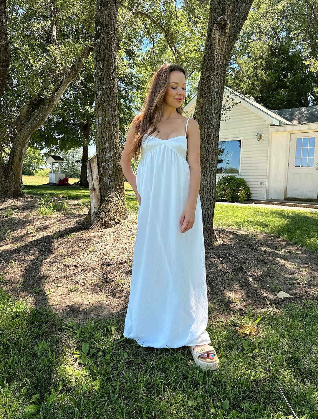 Olsen Sweetheart Maxi Dress- White