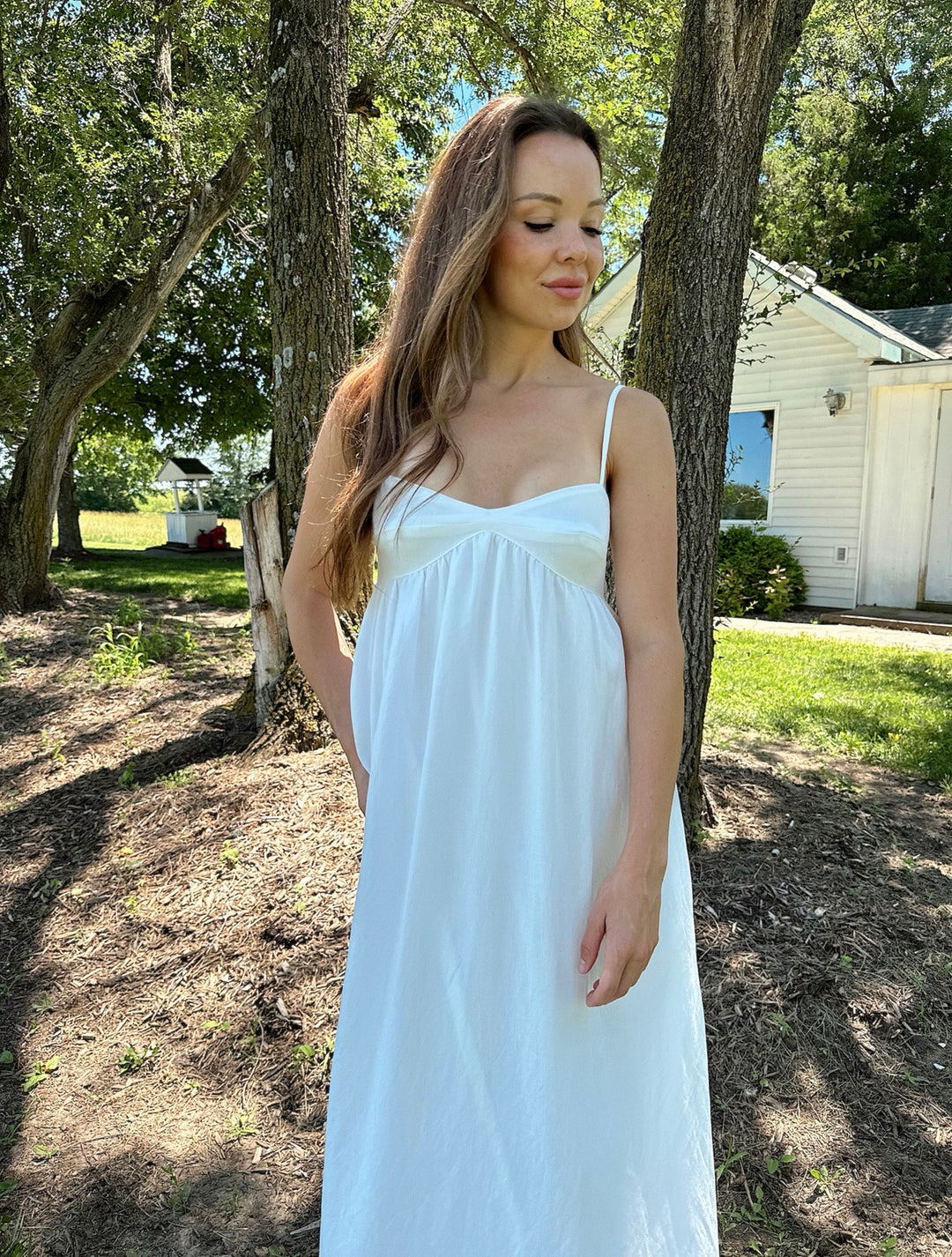 Olsen Sweetheart Maxi Dress- White