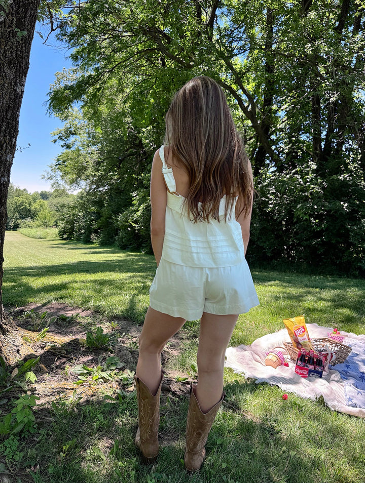 Jones White Two Piece Short Set